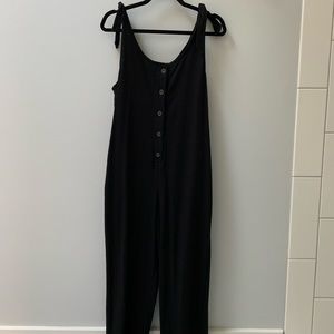 Old Navy Tie-shoulder Henley Jumpsuit BLACK